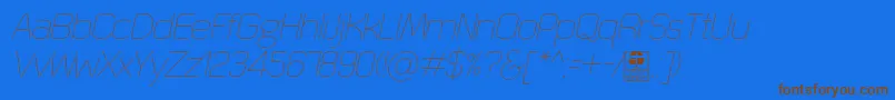 QuizmaThinItalicDemo Font – Brown Fonts on Blue Background