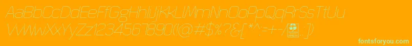 QuizmaThinItalicDemo Font – Green Fonts on Orange Background