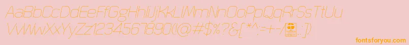 QuizmaThinItalicDemo Font – Orange Fonts on Pink Background