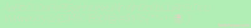 Шрифт QuizmaThinItalicDemo – розовые шрифты на зелёном фоне