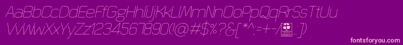 QuizmaThinItalicDemo Font – Pink Fonts on Purple Background