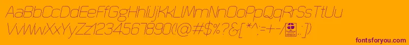 QuizmaThinItalicDemo Font – Purple Fonts on Orange Background