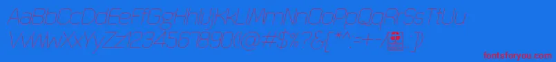 フォントQuizmaThinItalicDemo – 赤い文字の青い背景