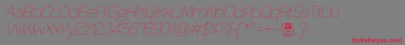QuizmaThinItalicDemo Font – Red Fonts on Gray Background