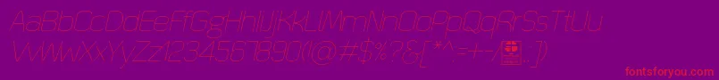 QuizmaThinItalicDemo Font – Red Fonts on Purple Background