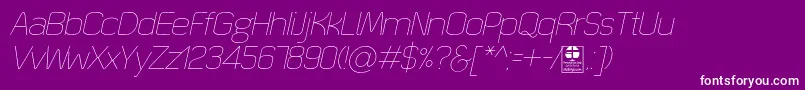 QuizmaThinItalicDemo Font – White Fonts on Purple Background