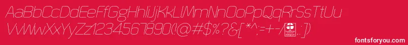 QuizmaThinItalicDemo Font – White Fonts on Red Background