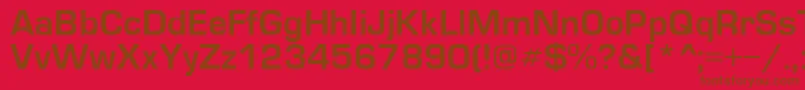 Europedemi-Schriftart – Braune Schriften auf rotem Hintergrund