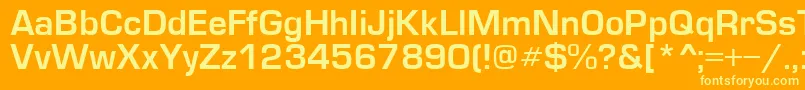 Europedemi-fontti – keltaiset fontit oranssilla taustalla