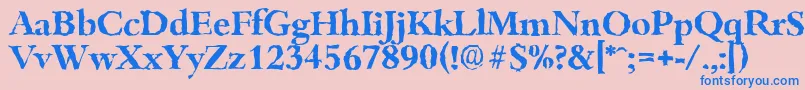 BambergrandomBold Font – Blue Fonts on Pink Background