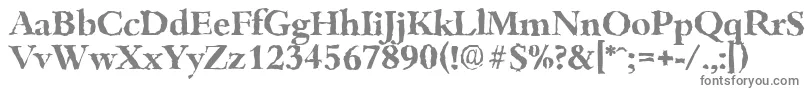 BambergrandomBold-fontti – harmaat kirjasimet valkoisella taustalla