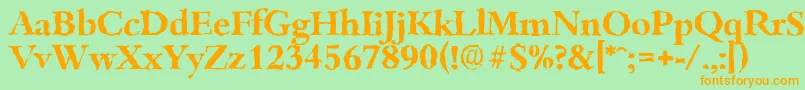 BambergrandomBold Font – Orange Fonts on Green Background