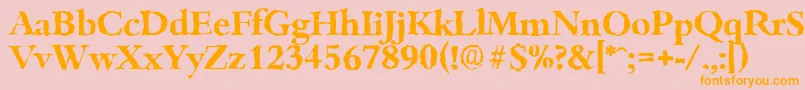 BambergrandomBold Font – Orange Fonts on Pink Background