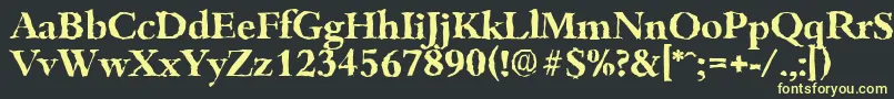 フォントBambergrandomBold – 黒い背景に黄色の文字