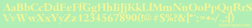 BambergrandomBold Font – Yellow Fonts on Green Background