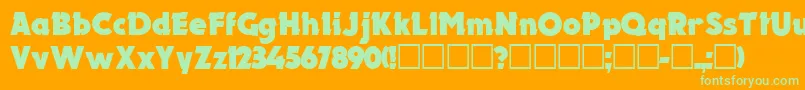 ElectronCyrillic-Schriftart – Grüne Schriften auf orangefarbenem Hintergrund