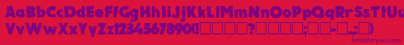 フォントElectronCyrillic – 赤い背景に紫のフォント