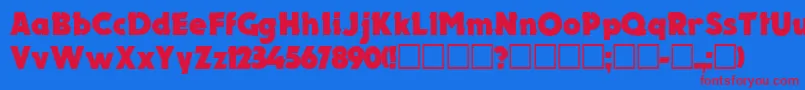 ElectronCyrillic Font – Red Fonts on Blue Background