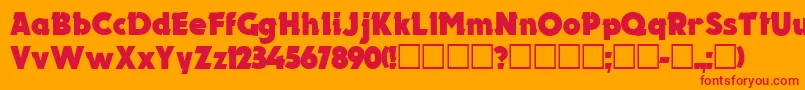 ElectronCyrillic Font – Red Fonts on Orange Background