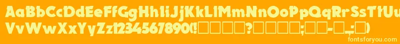 Fonte ElectronCyrillic – fontes amarelas em um fundo laranja