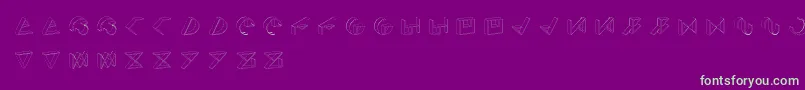 SimoCosmoType-Schriftart – Grüne Schriften auf violettem Hintergrund