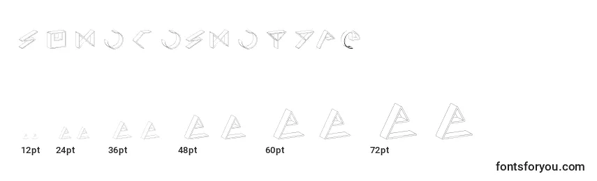 Размеры шрифта SimoCosmoType