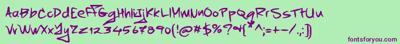 TxTimesquare Font – Purple Fonts on Green Background