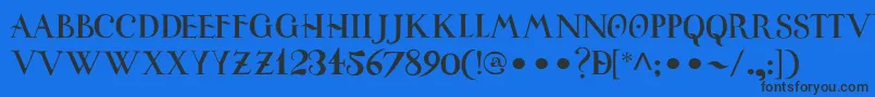 Шрифт UniversitasStudiiSalamantini – чёрные шрифты на синем фоне