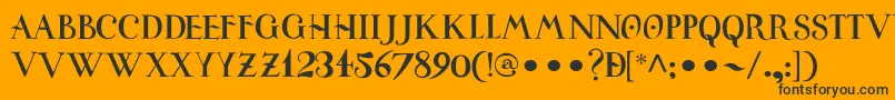 UniversitasStudiiSalamantini Font – Black Fonts on Orange Background