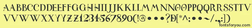 UniversitasStudiiSalamantini Font – Black Fonts on Yellow Background