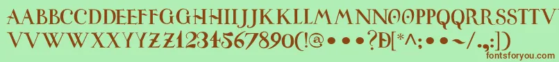 UniversitasStudiiSalamantini Font – Brown Fonts on Green Background