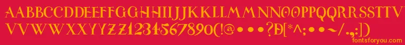 UniversitasStudiiSalamantini Font – Orange Fonts on Red Background