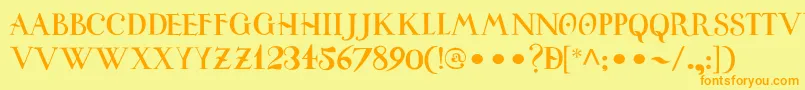 UniversitasStudiiSalamantini Font – Orange Fonts on Yellow Background
