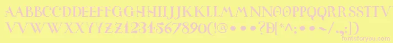 UniversitasStudiiSalamantini Font – Pink Fonts on Yellow Background