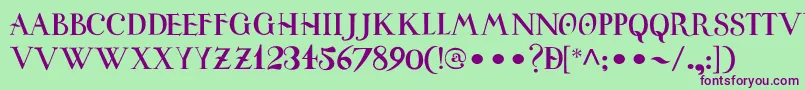 UniversitasStudiiSalamantini Font – Purple Fonts on Green Background