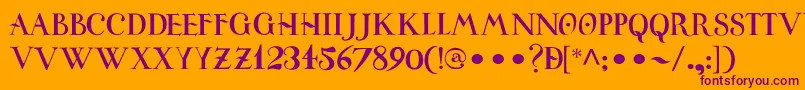 UniversitasStudiiSalamantini Font – Purple Fonts on Orange Background