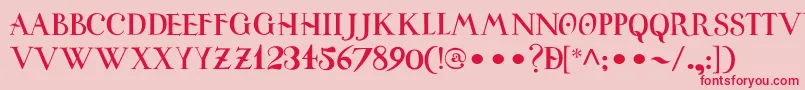 UniversitasStudiiSalamantini Font – Red Fonts on Pink Background