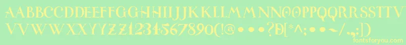 UniversitasStudiiSalamantini Font – Yellow Fonts on Green Background