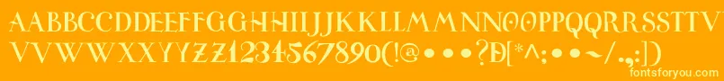 UniversitasStudiiSalamantini Font – Yellow Fonts on Orange Background
