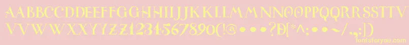 UniversitasStudiiSalamantini Font – Yellow Fonts on Pink Background