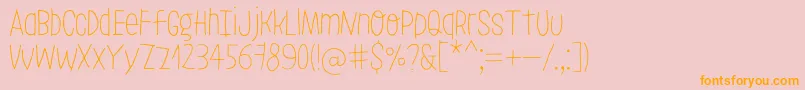 LeoslerRoughLight Font – Orange Fonts on Pink Background