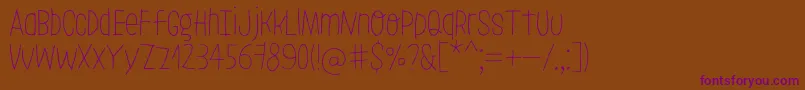 LeoslerRoughLight Font – Purple Fonts on Brown Background