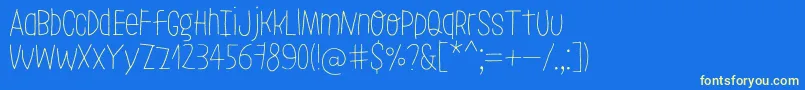 LeoslerRoughLight-Schriftart – Gelbe Schriften auf blauem Hintergrund