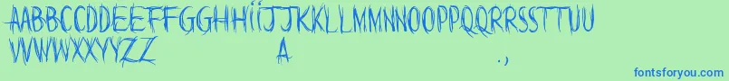 WordsAreButWind Font – Blue Fonts on Green Background