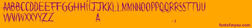 WordsAreButWind Font – Purple Fonts on Orange Background