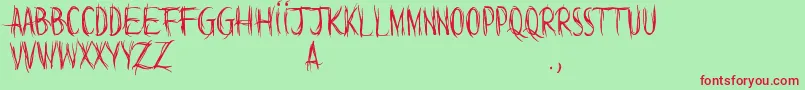 WordsAreButWind Font – Red Fonts on Green Background