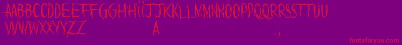 WordsAreButWind Font – Red Fonts on Purple Background