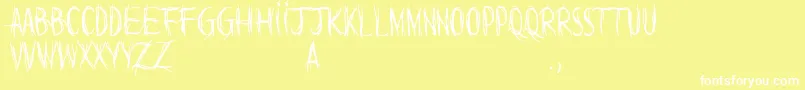 WordsAreButWind Font – White Fonts on Yellow Background