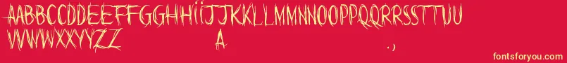 WordsAreButWind Font – Yellow Fonts on Red Background