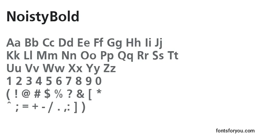 Schriftart NoistyBold – Alphabet, Zahlen, spezielle Symbole